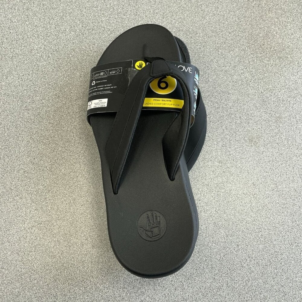 NEW Body Glove Ladies Size 6 Comfort Flip Flop Thong Sandals Black